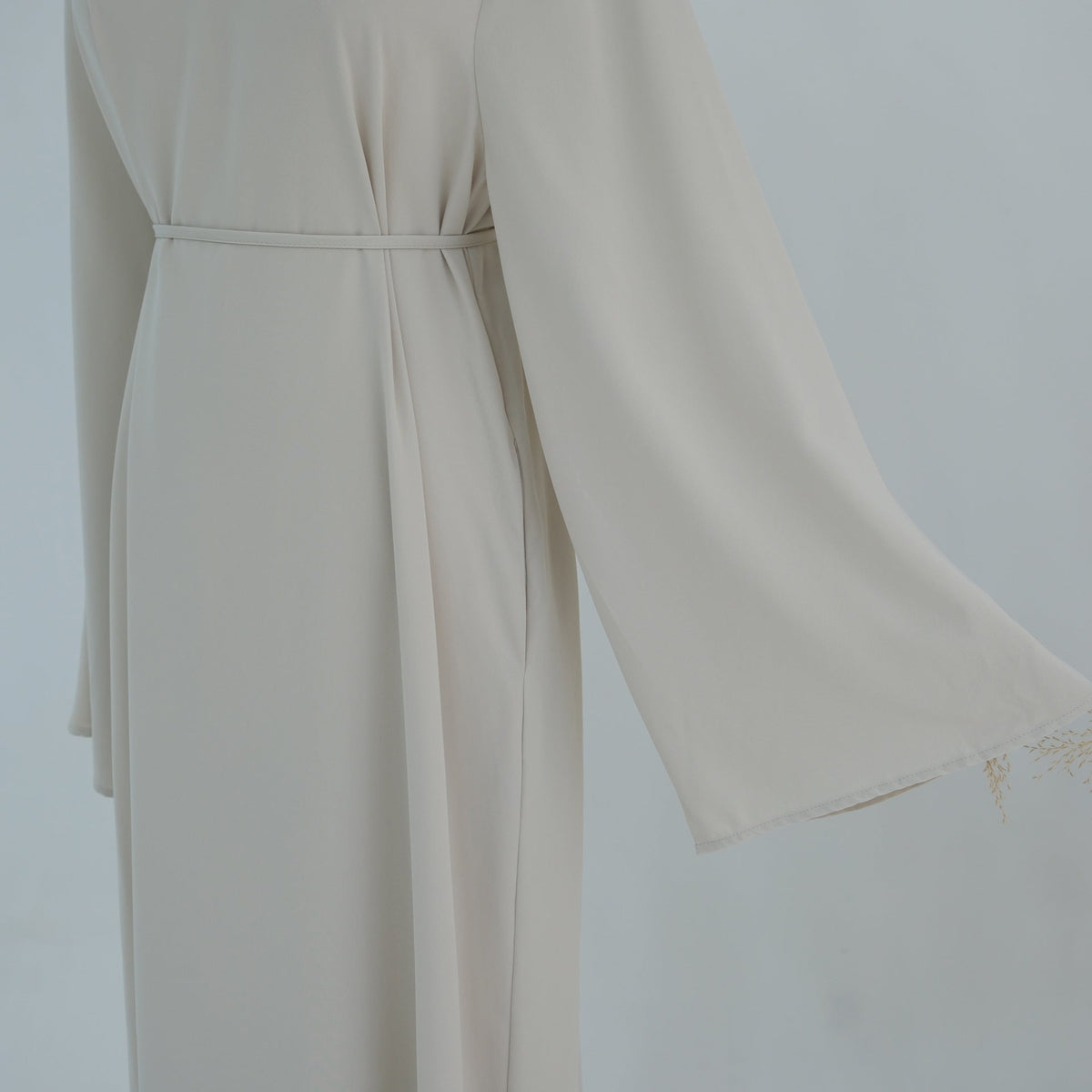 Stand-Collar Nida Maxi Dress | Long-Sleeve Belted Modest Dress(MA475) - Mariam's Collection