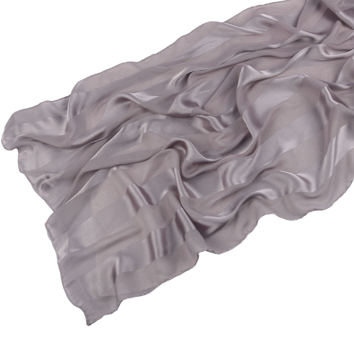 Striped Crinkle Chiffon Hijab with Organic Texture (MH143) - Mariam's Collection