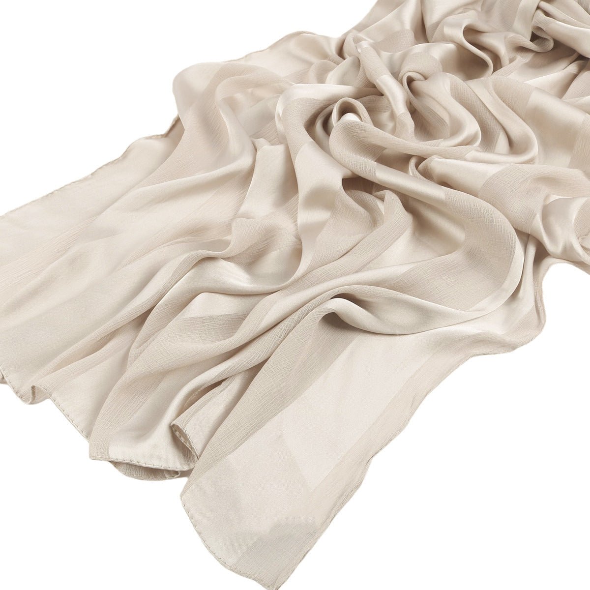 Striped Crinkle Chiffon Hijab with Organic Texture (MH143) - Mariam's Collection