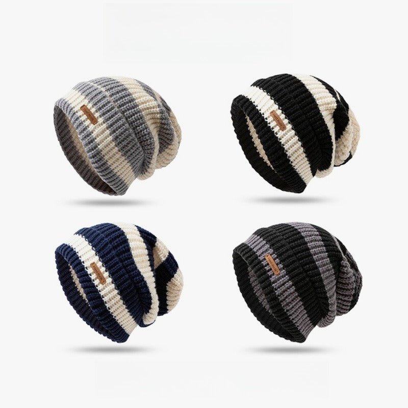 Striped Slouchy Beanie Hat(MAC305) - Mariam's Collection