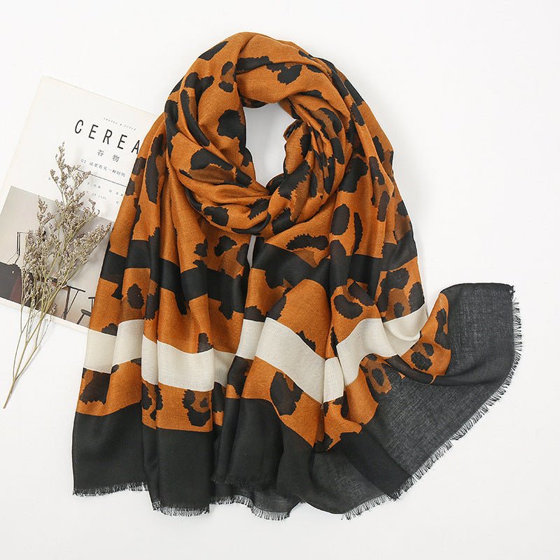 Stylish Leopard Print Scarf Hijab (MH092) - Mariam's Collection