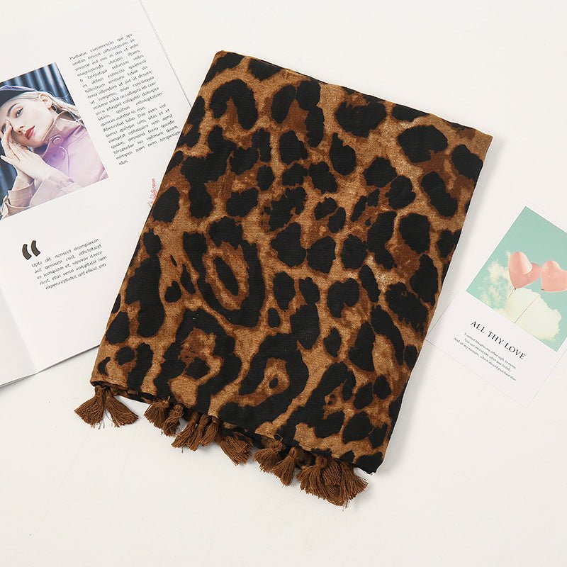 Stylish Leopard Print Scarf Hijab (MH092) - Mariam's Collection