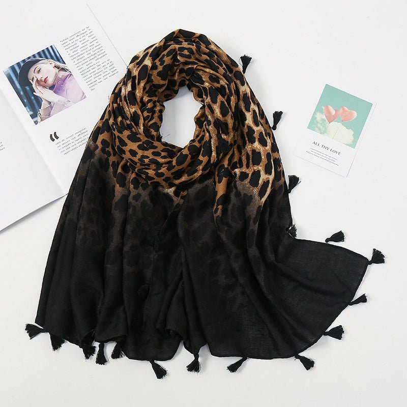 Stylish Leopard Print Scarf Hijab (MH092) - Mariam's Collection