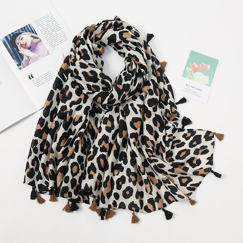 Stylish Leopard Print Scarf Hijab (MH092) - Mariam's Collection