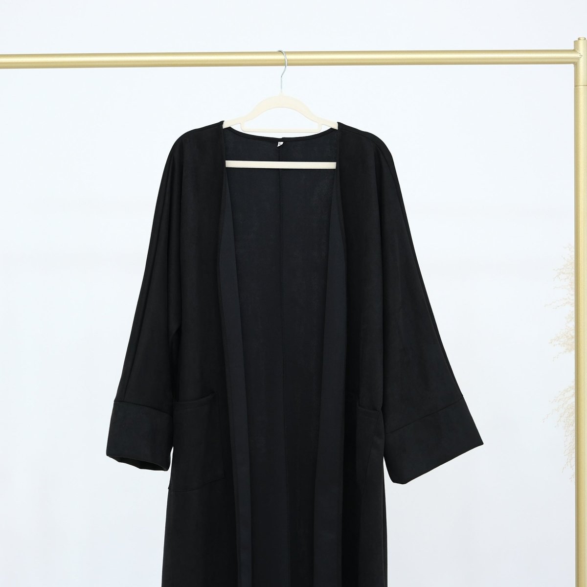 Suede Cardigan Open Abaya (MOA093) - Mariam's Collection