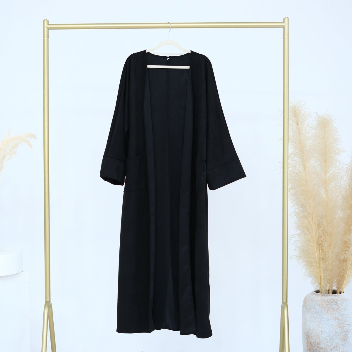 Suede Cardigan Open Abaya (MOA093) - Mariam's Collection