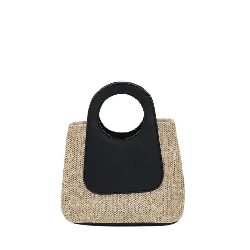 Summer Contrast Woven Top-Handle Bag（MAC467） - Mariam's Collection