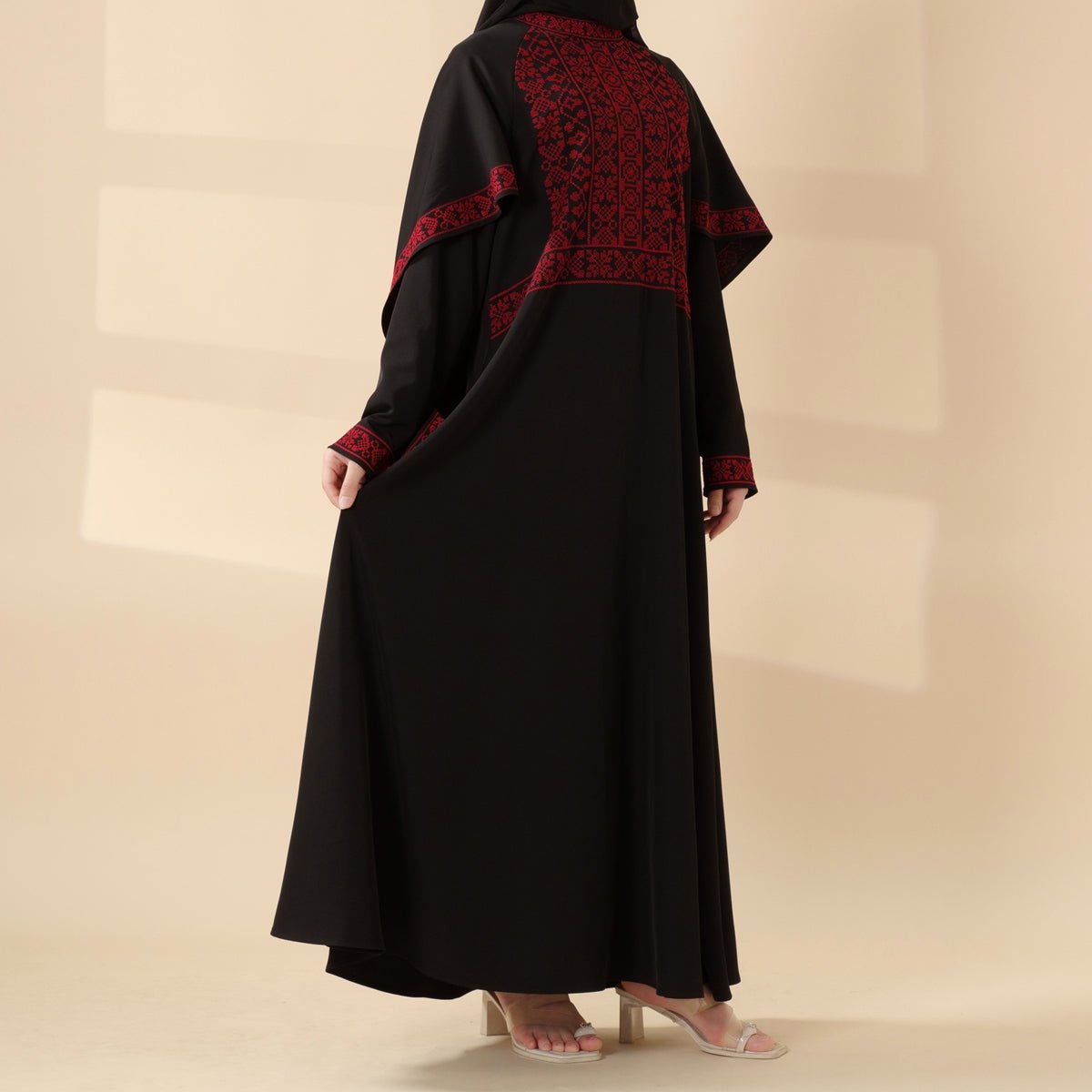 Tatreez Traditional Palestinian Embroidered Heritage Cape - integrated Abaya – Collector’s Edition | Limited Pre - Order (MA291) - Mariam's Collection