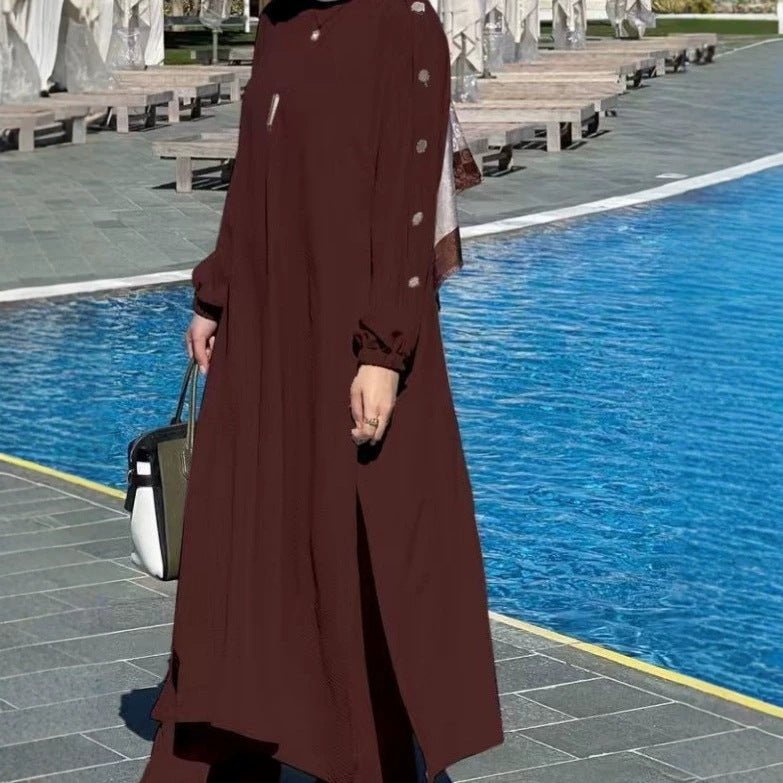 Textured Puff Sleeve Maxi Abaya – Crinkle Lantern Sleeve Abaya