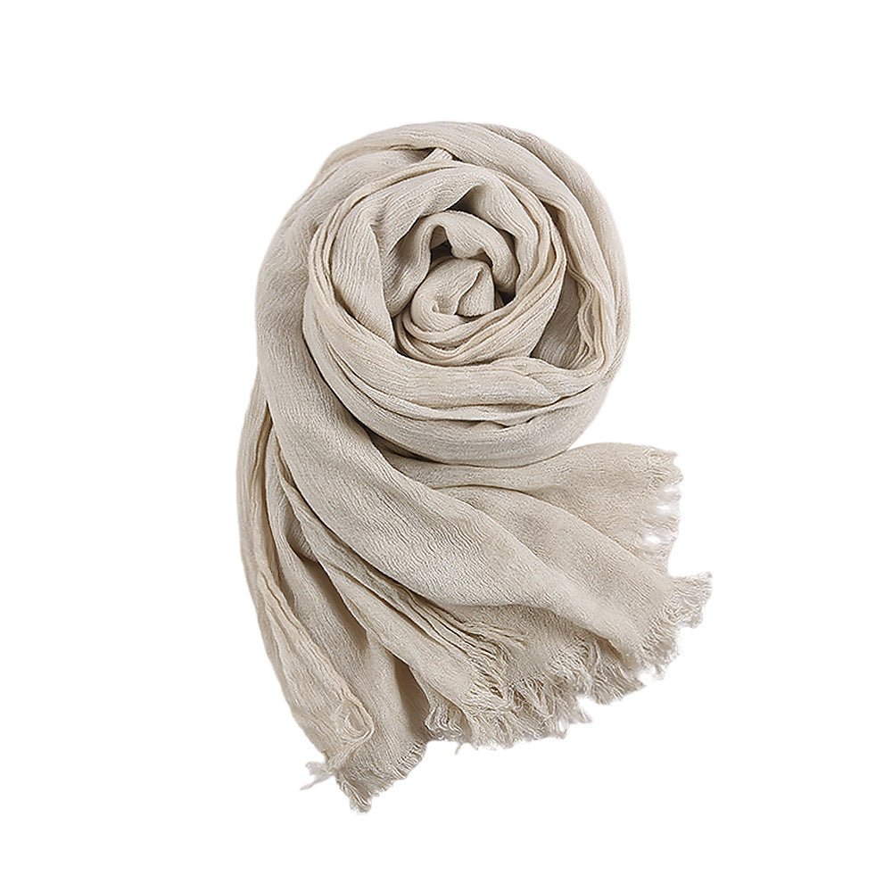 Textured Rayon Crinkle Hijab in Solid Hues Breathable Women's Wrap Hijab (MH145) - Mariam's Collection
