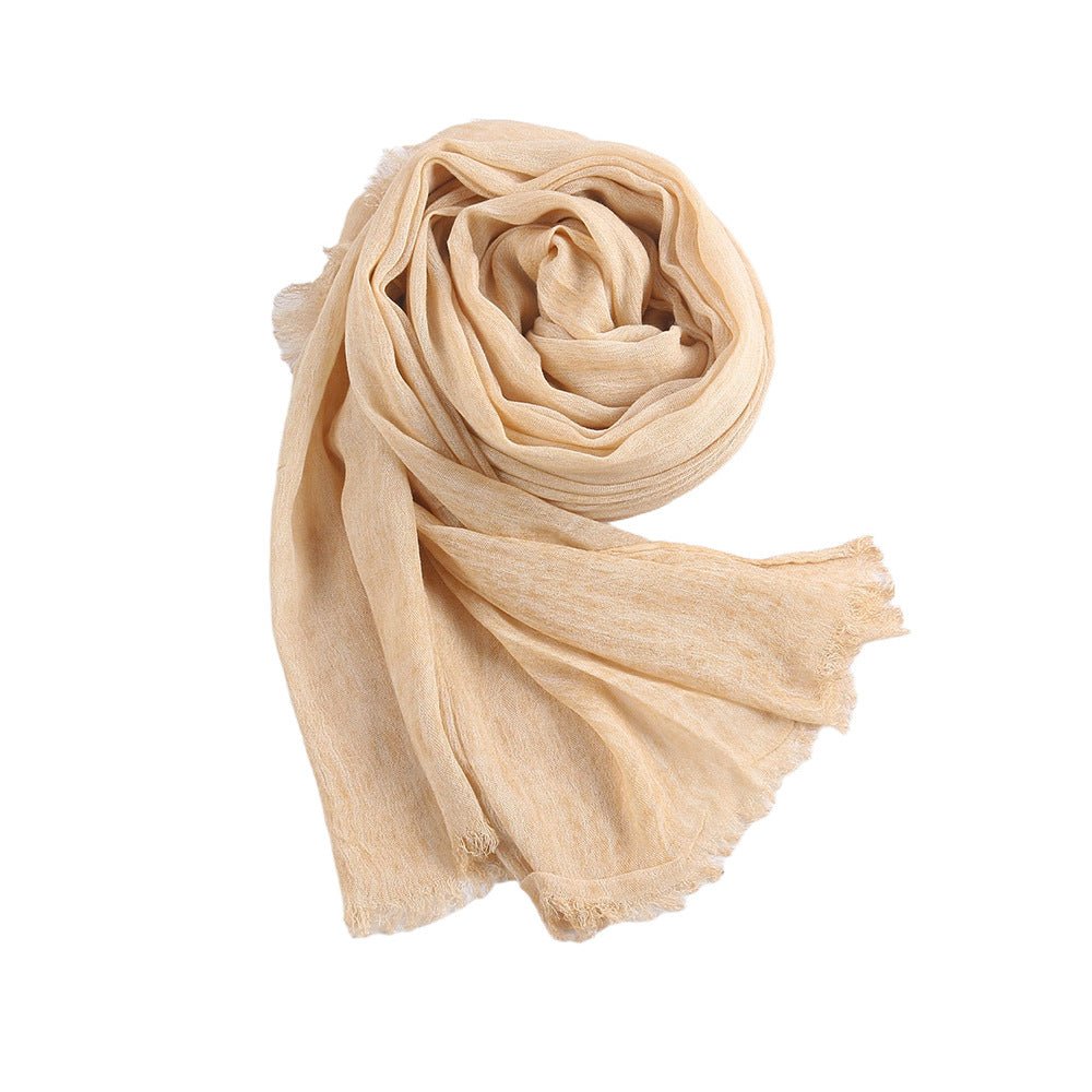Textured Rayon Crinkle Hijab in Solid Hues Breathable Women's Wrap Hijab (MH145) - Mariam's Collection