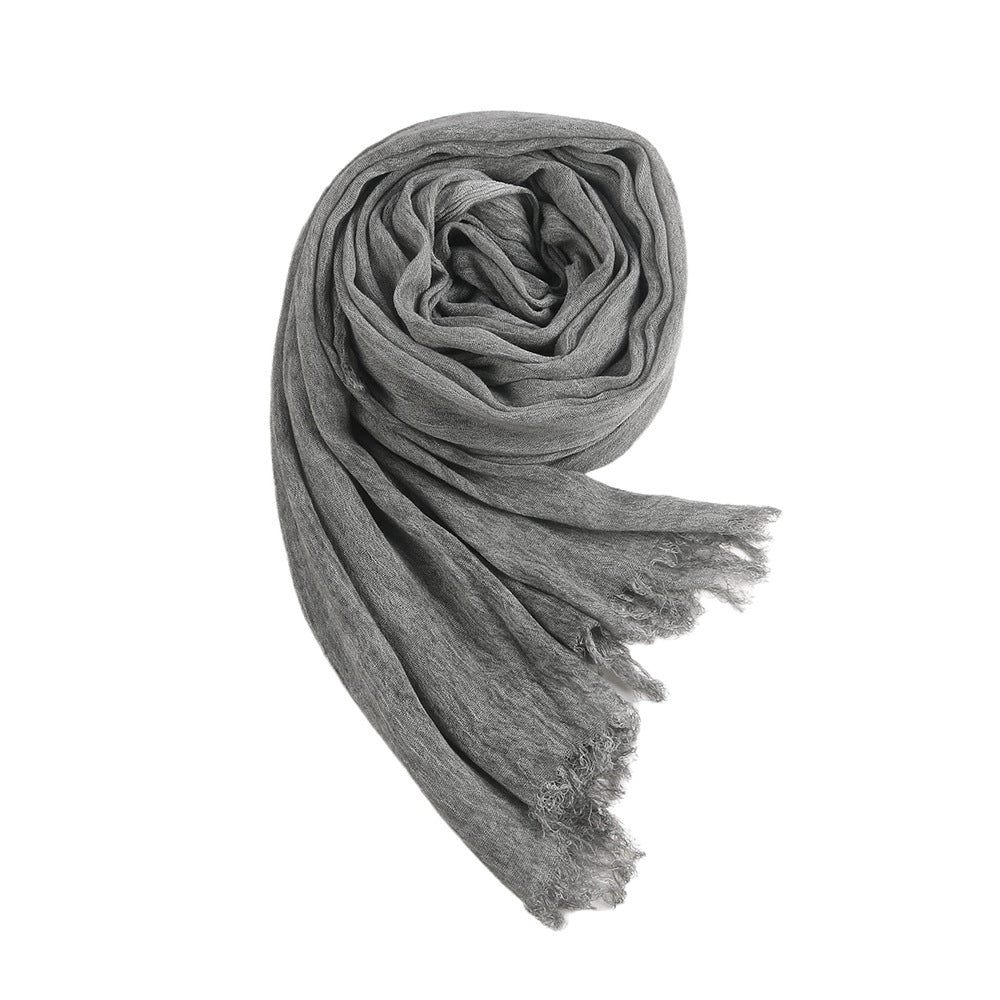 Textured Rayon Crinkle Hijab in Solid Hues Breathable Women's Wrap Hijab (MH145) - Mariam's Collection