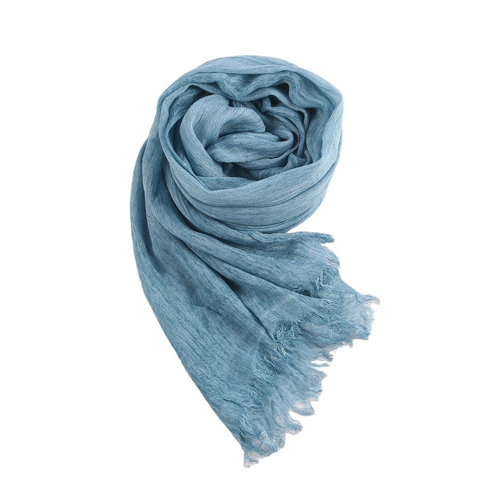Textured Rayon Crinkle Hijab in Solid Hues Breathable Women's Wrap Hijab (MH145) - Mariam's Collection