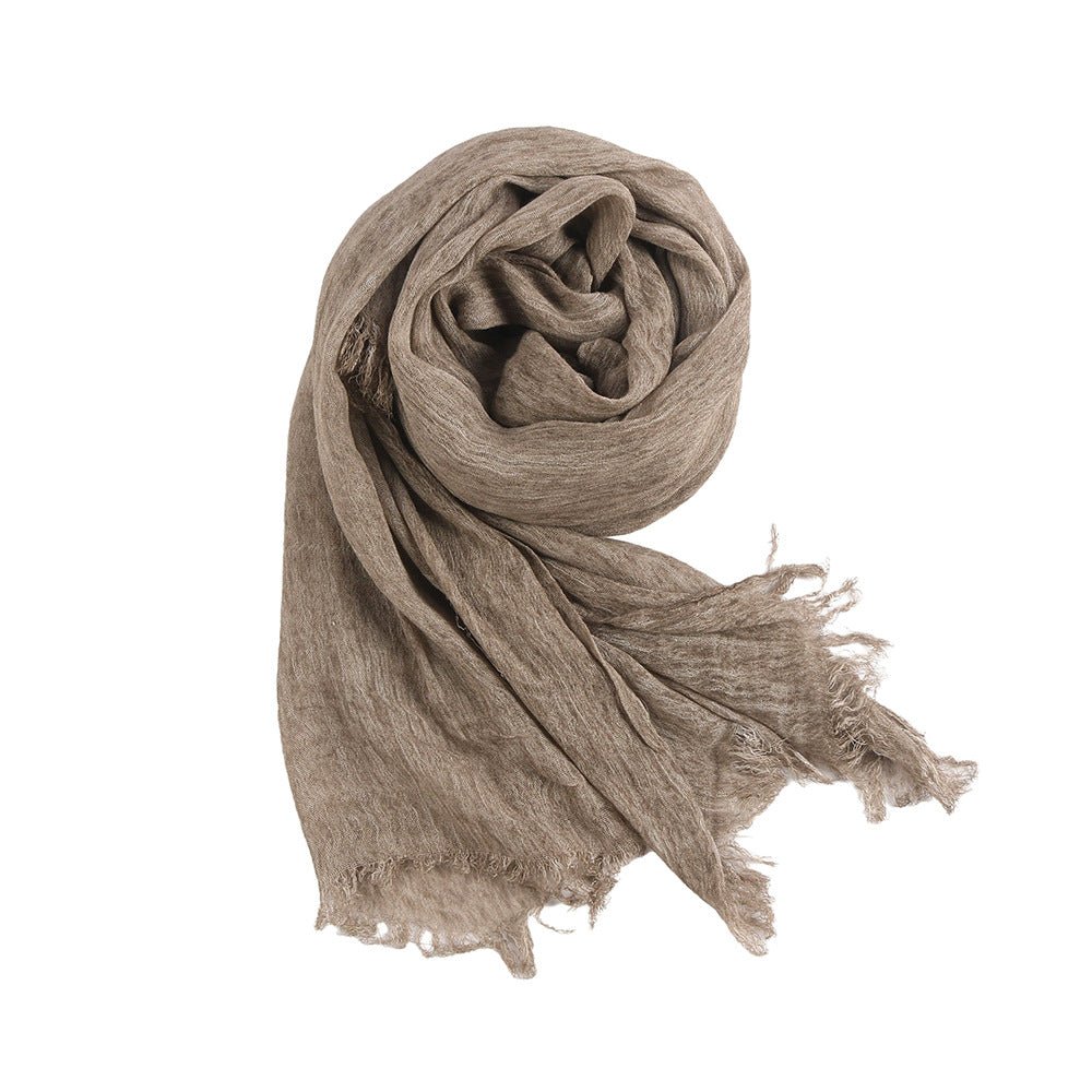 Textured Rayon Crinkle Hijab in Solid Hues Breathable Women's Wrap Hijab (MH145) - Mariam's Collection