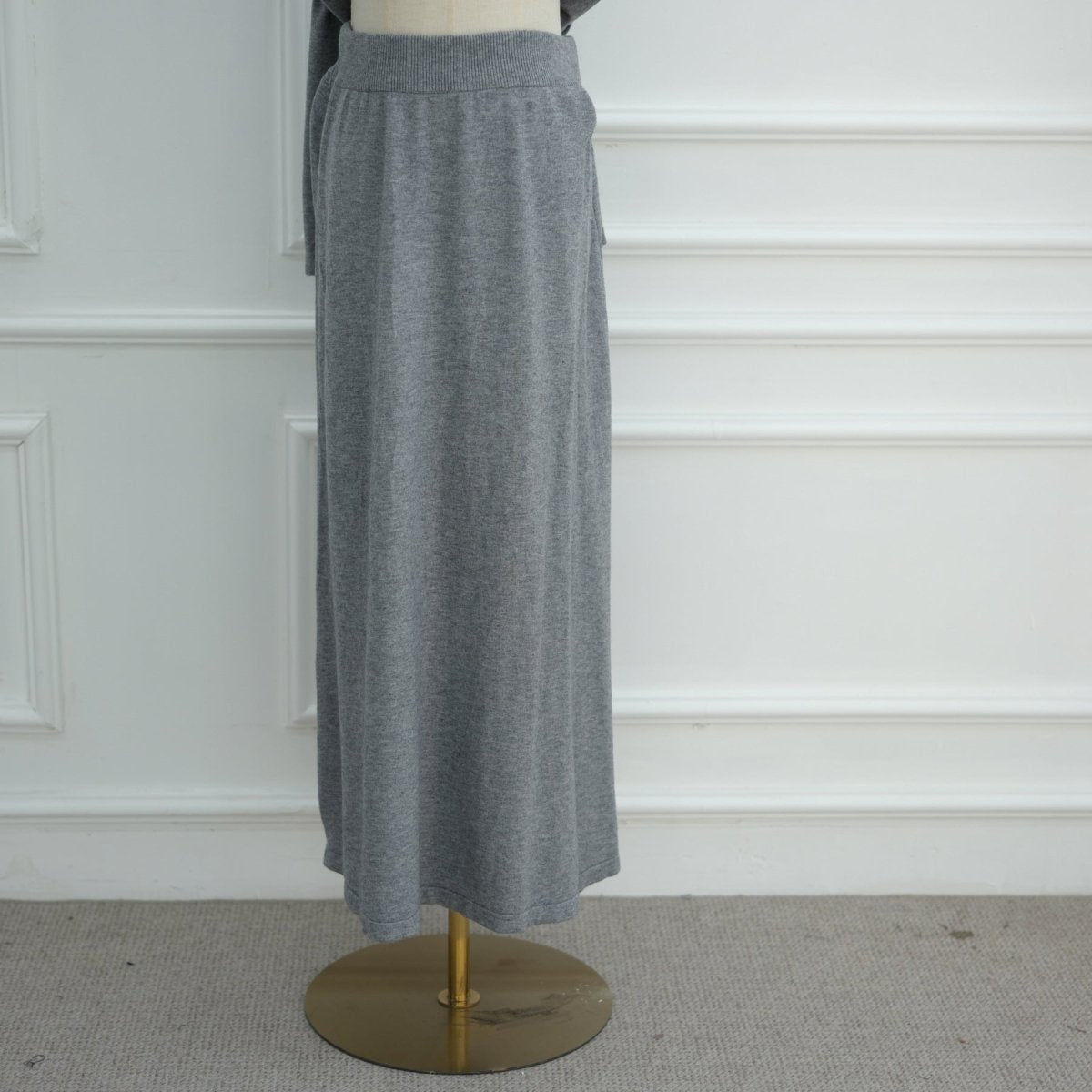 Thick Knit Hooded Sweatshirt & Skirt Set(MS176) - Mariam's Collection