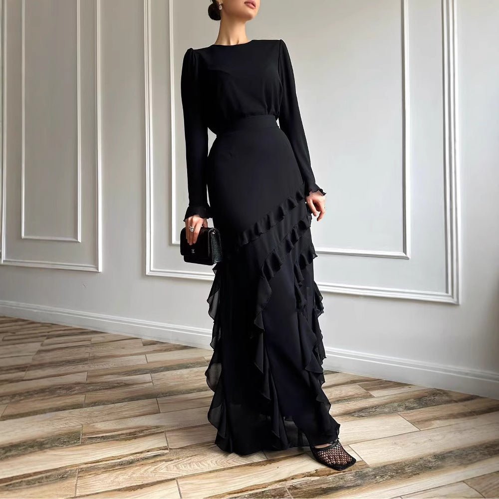 Tiered Evening Dress(MS299) - Mariam's Collection