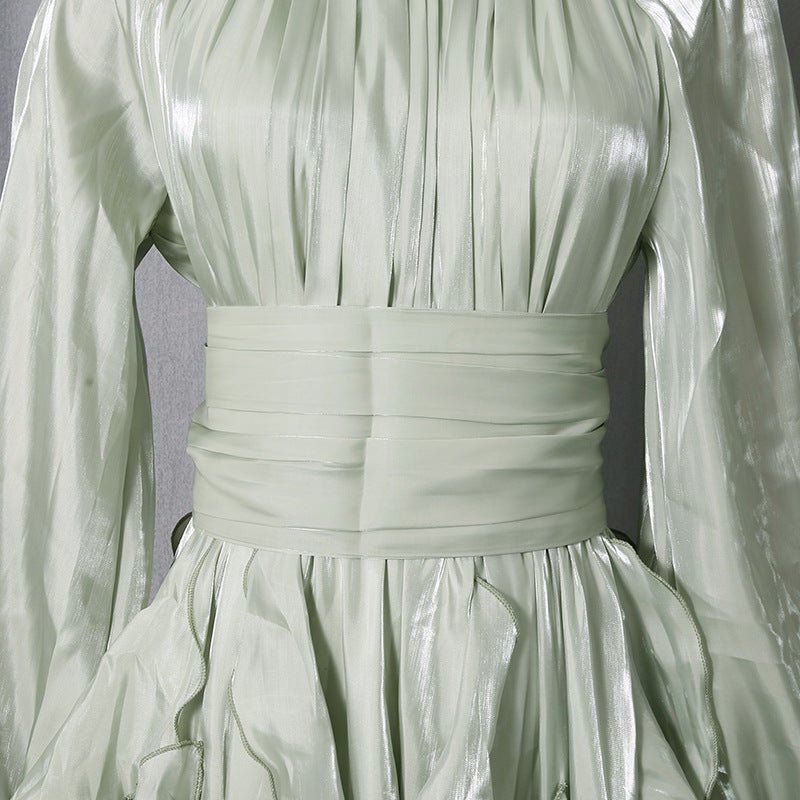 Tiered Ruffle Gown with Pintuck Bodice(MS256) - Mariam's Collection