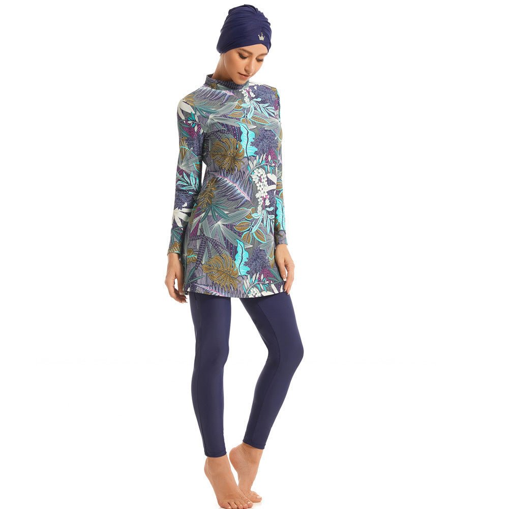 Tropical Print Modest Burkini – Full Coverage Swimsuit Set
