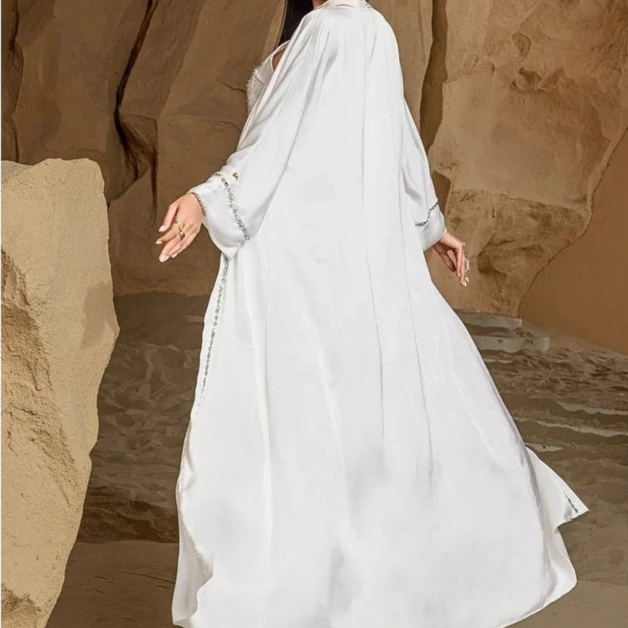 Two-Piece Kaftan Fashion Hand-Stitched Diamond Dress(MOA150) - Mariam's Collection