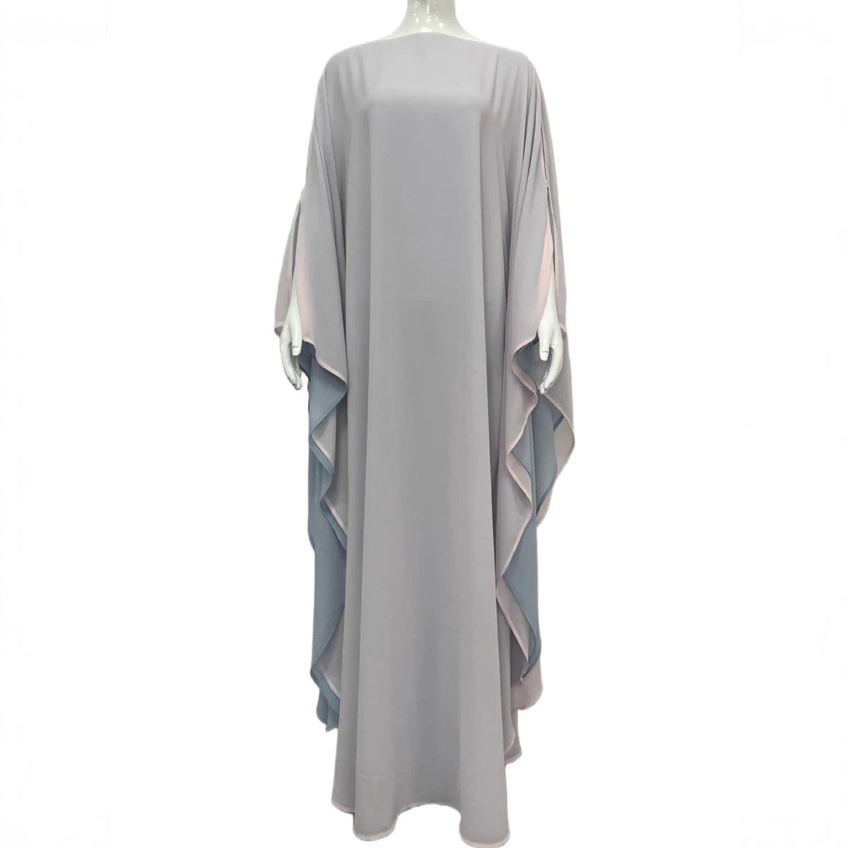Two-Tone Batwing Sleeve Maxi Abaya – Butterfly Abaya Dress