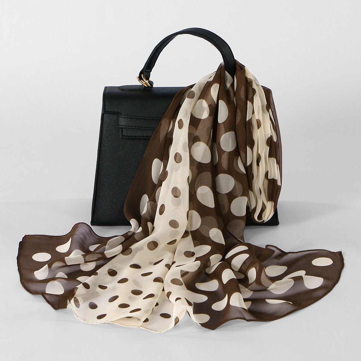 Two-Tone Polka Dot Chiffon Hijab Scarf(MH247) - Mariam's Collection