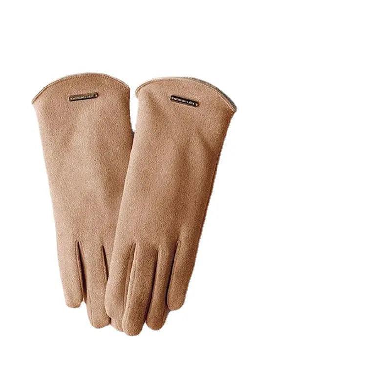 Unisex Suede Touch Screen Gloves Faux Fur Lined Winter Warm - Mariam's Collection