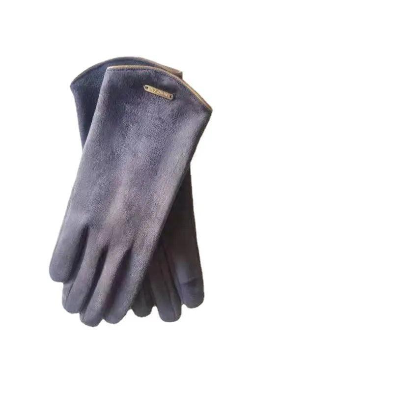 Unisex Suede Touch Screen Gloves Faux Fur Lined Winter Warm - Mariam's Collection