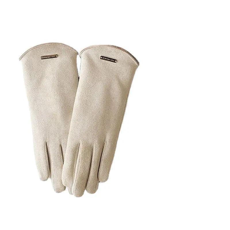 Unisex Suede Touch Screen Gloves Faux Fur Lined Winter Warm - Mariam's Collection