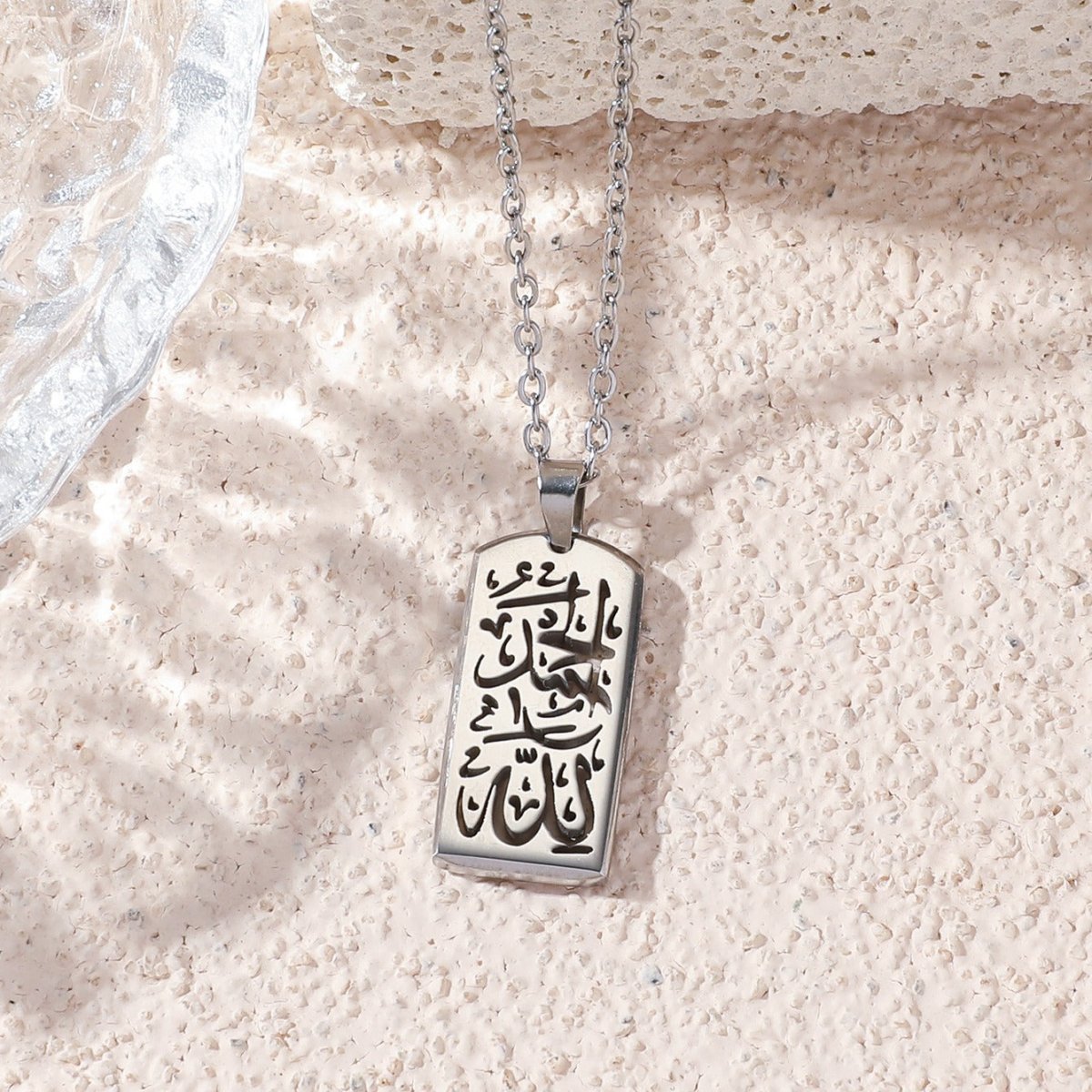 Versatile high - end letter rectangular pendant necklace（MAC228） - Mariam's Collection