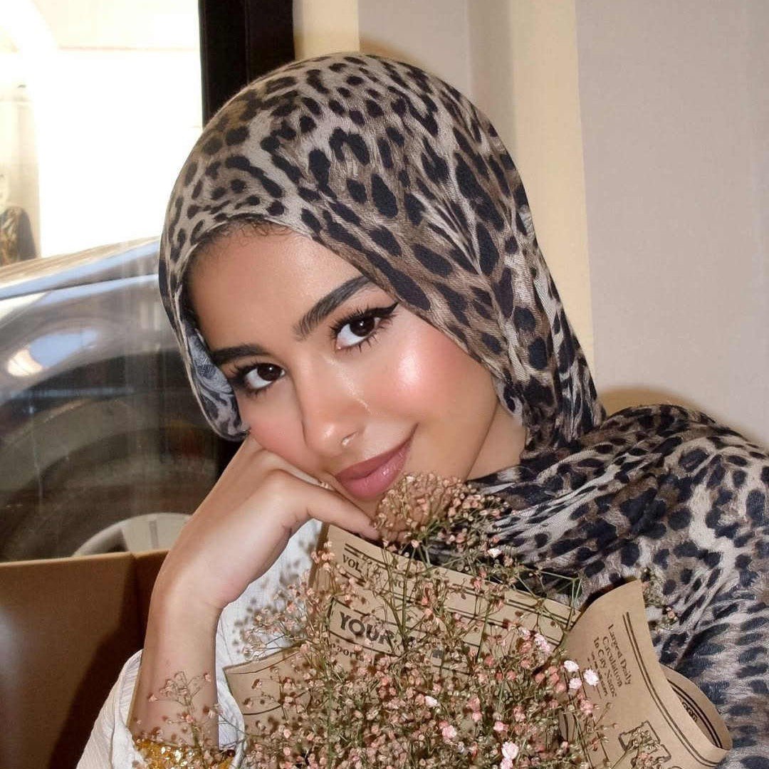 Versatile Leopard Print Fashionable Hijab (MH164) - Mariam's Collection