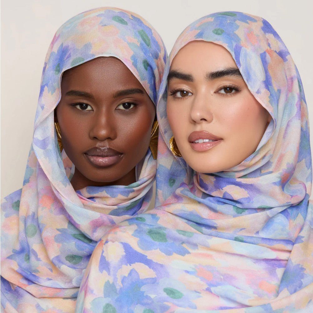 Vibrant ‌Floral Print Scarf Hijab (MH159) - Mariam's Collection