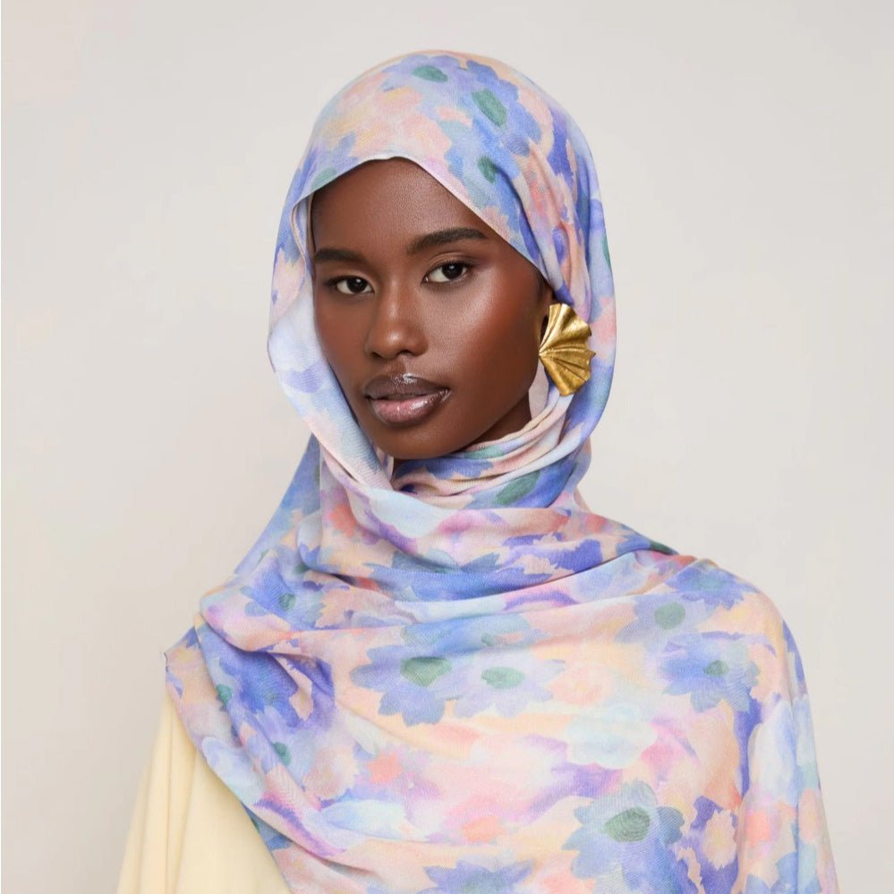 Vibrant ‌Floral Print Scarf Hijab (MH159) - Mariam's Collection