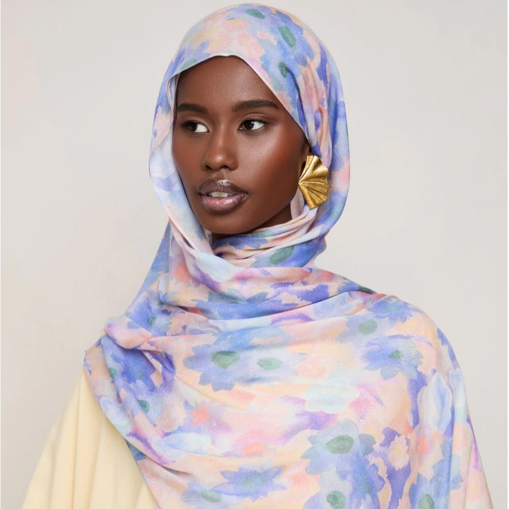 Vibrant ‌Floral Print Scarf Hijab (MH159) - Mariam's Collection