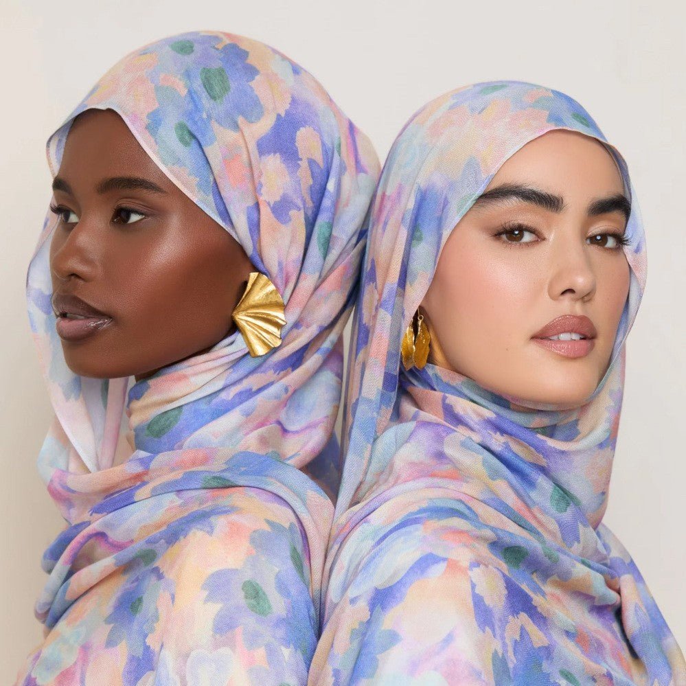 Vibrant ‌Floral Print Scarf Hijab (MH159) - Mariam's Collection