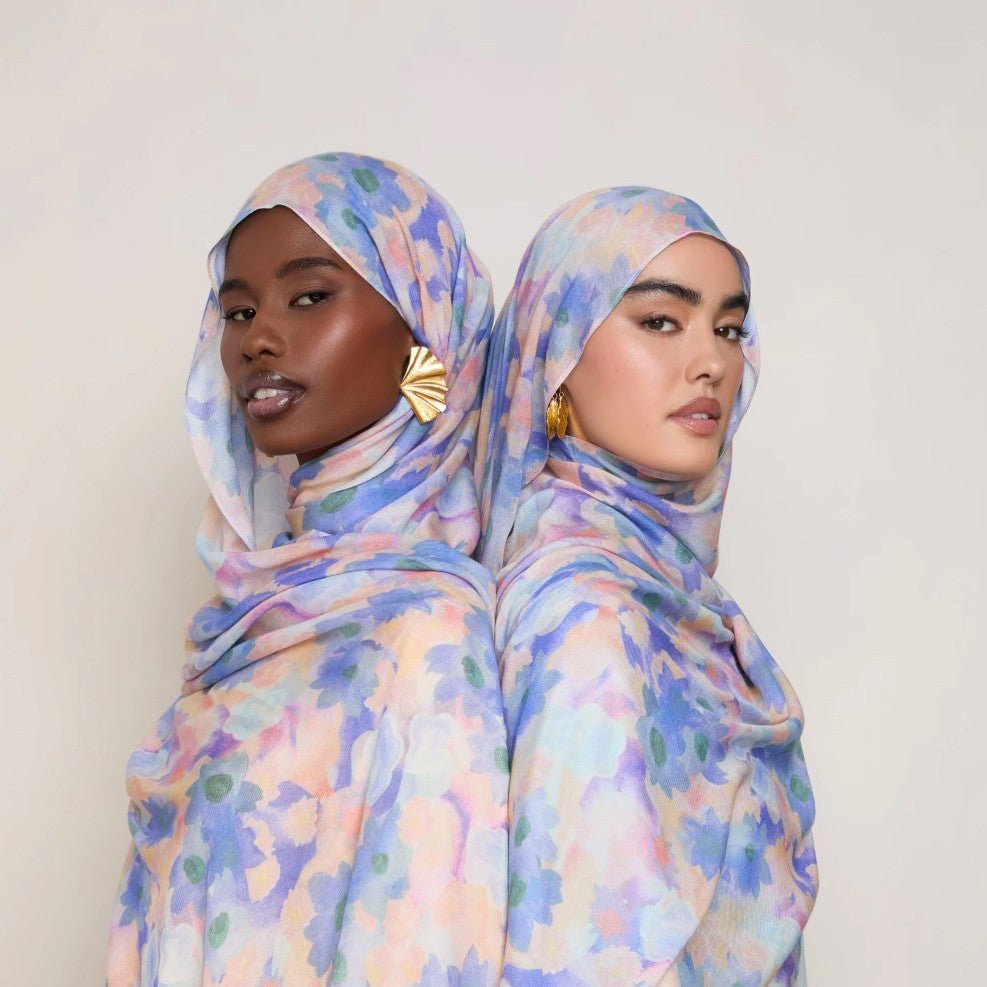 Vibrant ‌Floral Print Scarf Hijab (MH159) - Mariam's Collection