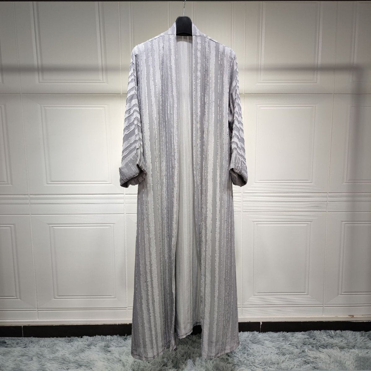Vintage Knitted Cardigan Abaya | Modest Longline Open Front Jacket for Women(MOA217) - Mariam's Collection