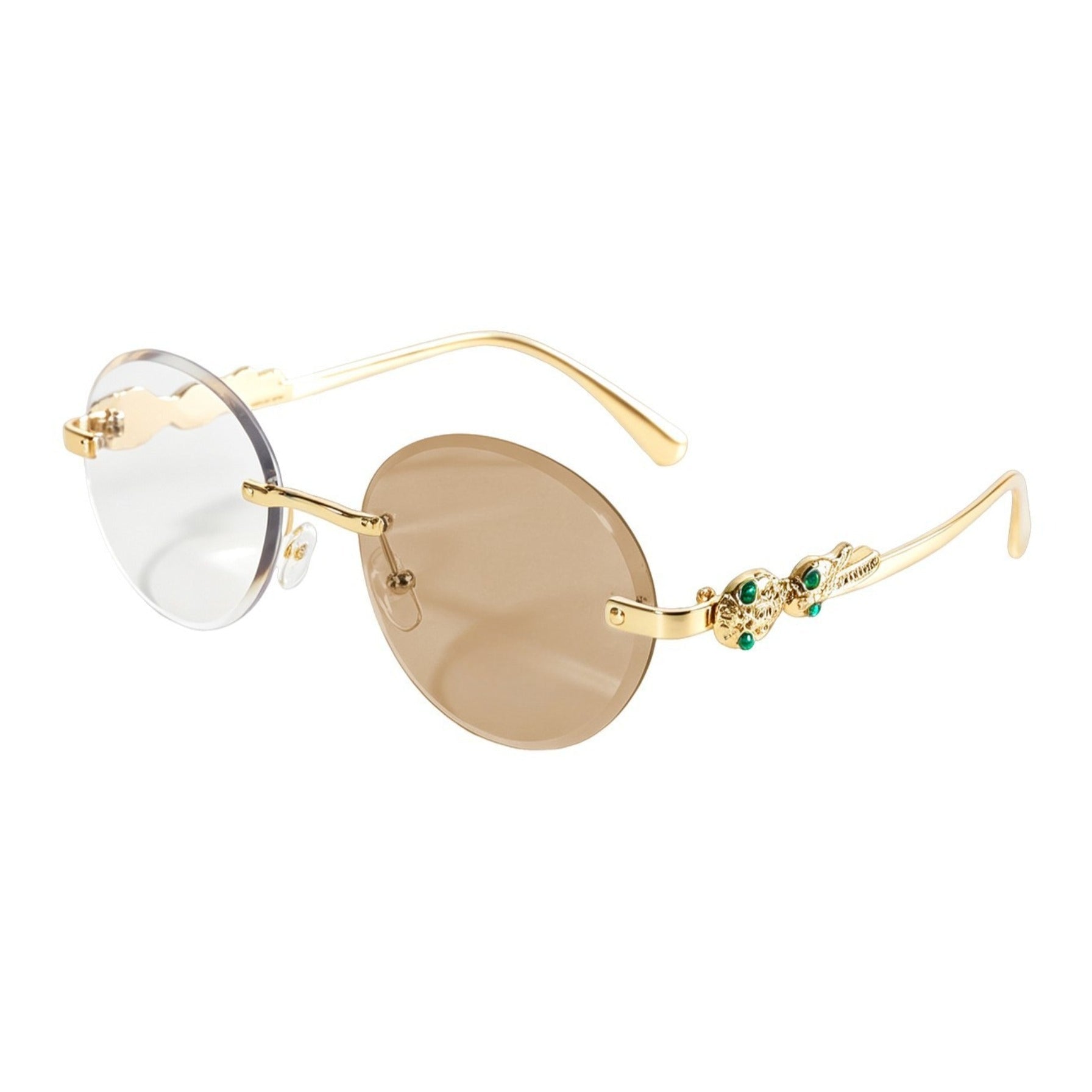 Vintage Oval Rimless Sun Glasses（MAC446） - Mariam's Collection