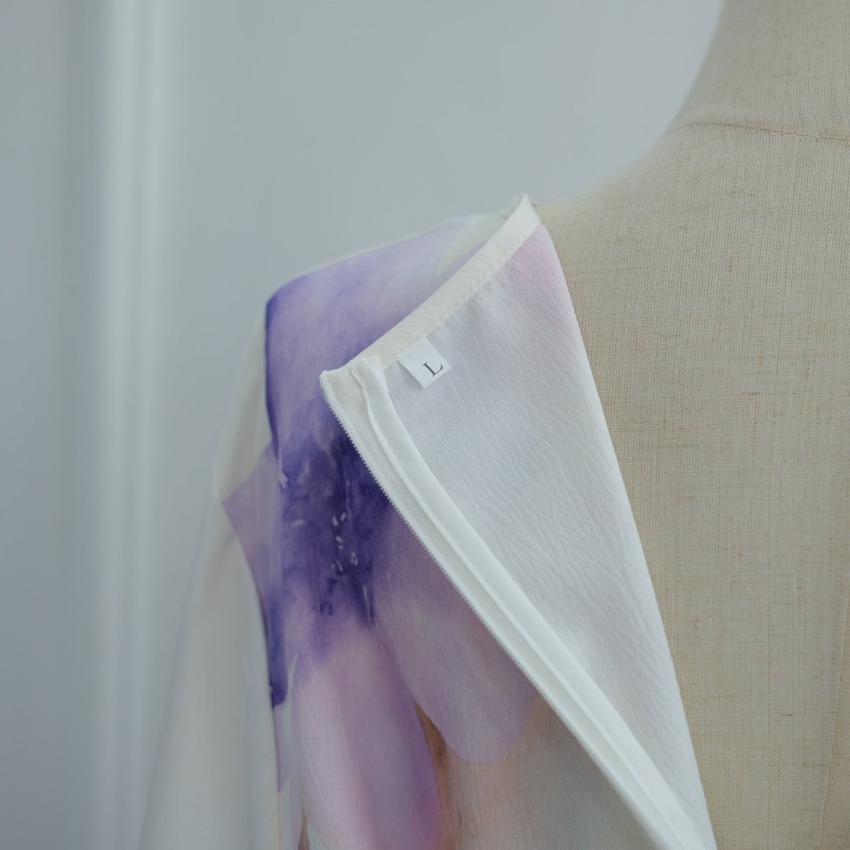 Watercolour Floral Washed-Crinkle Wide-Sleeve Maxi Dress(MS473) - Mariam's Collection