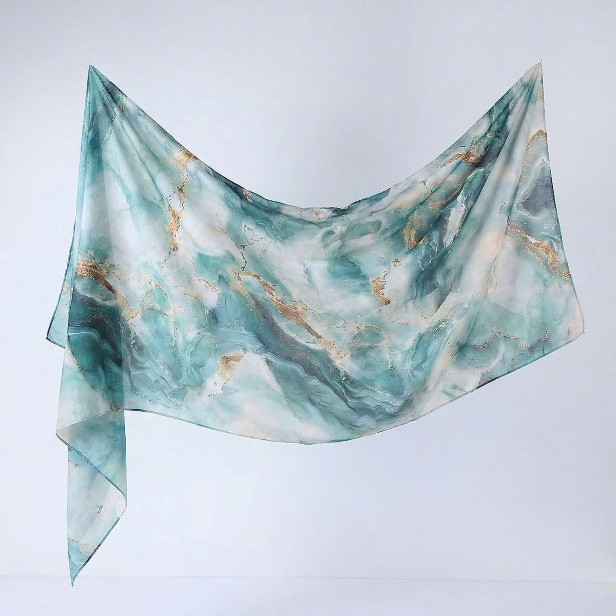 Hijab shawl back drape view showing generous 180cm length