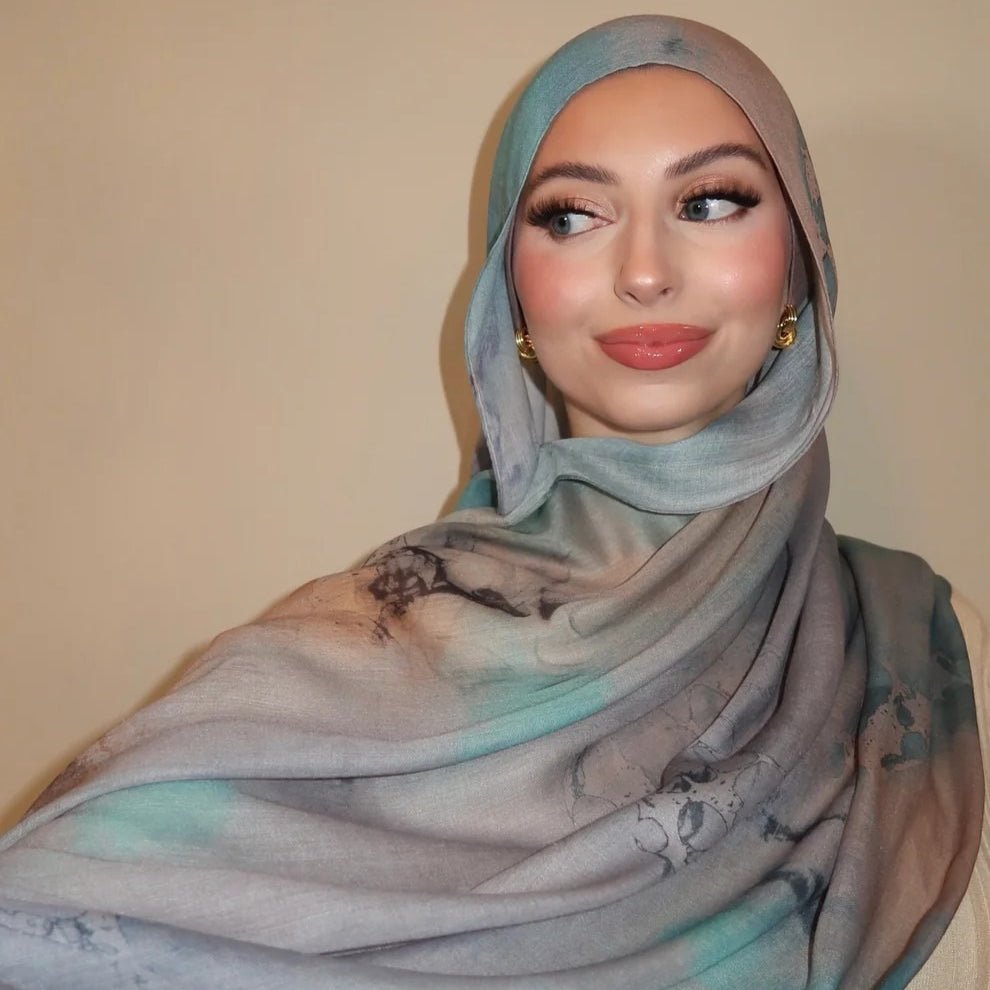 Watercolour Wash Hijab Scarf(MH240) - Mariam's Collection