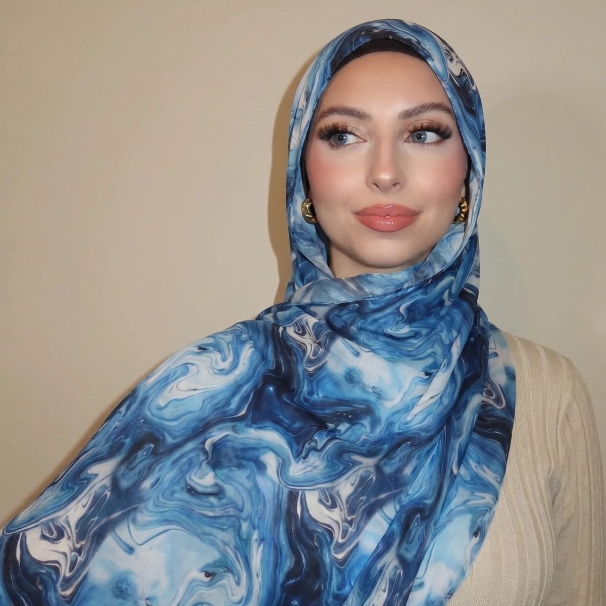 Watercolour Wash Hijab Scarf(MH240) - Mariam's Collection