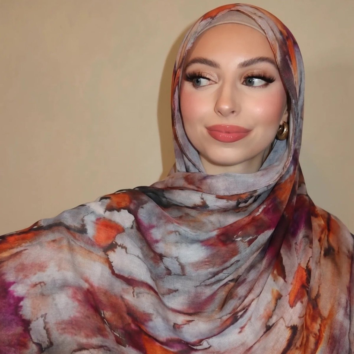 Watercolour Wash Hijab Scarf(MH240) - Mariam's Collection