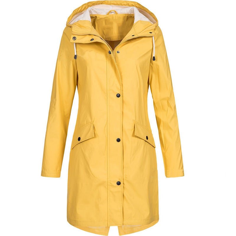 Waterproof Longline Windbreaker Hooded Jacket Coat(MS247) - Mariam's Collection