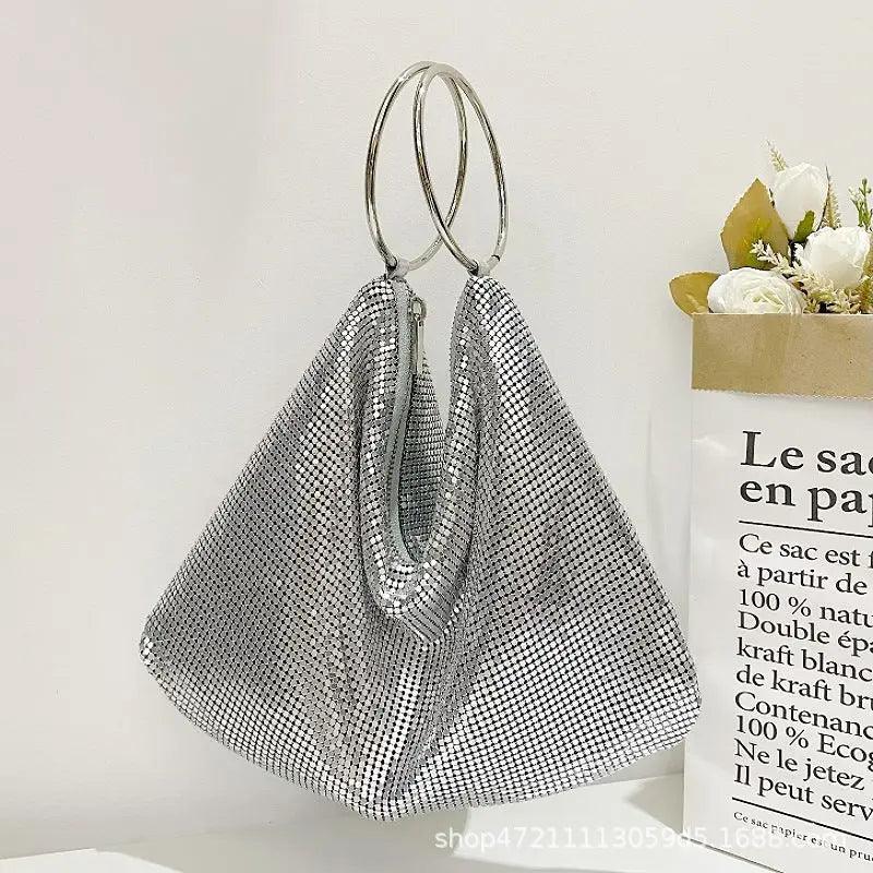 Women's Aluminum Sequin Evening Clutch - MAC025 Hand Bag Purse - Mariam's Collection