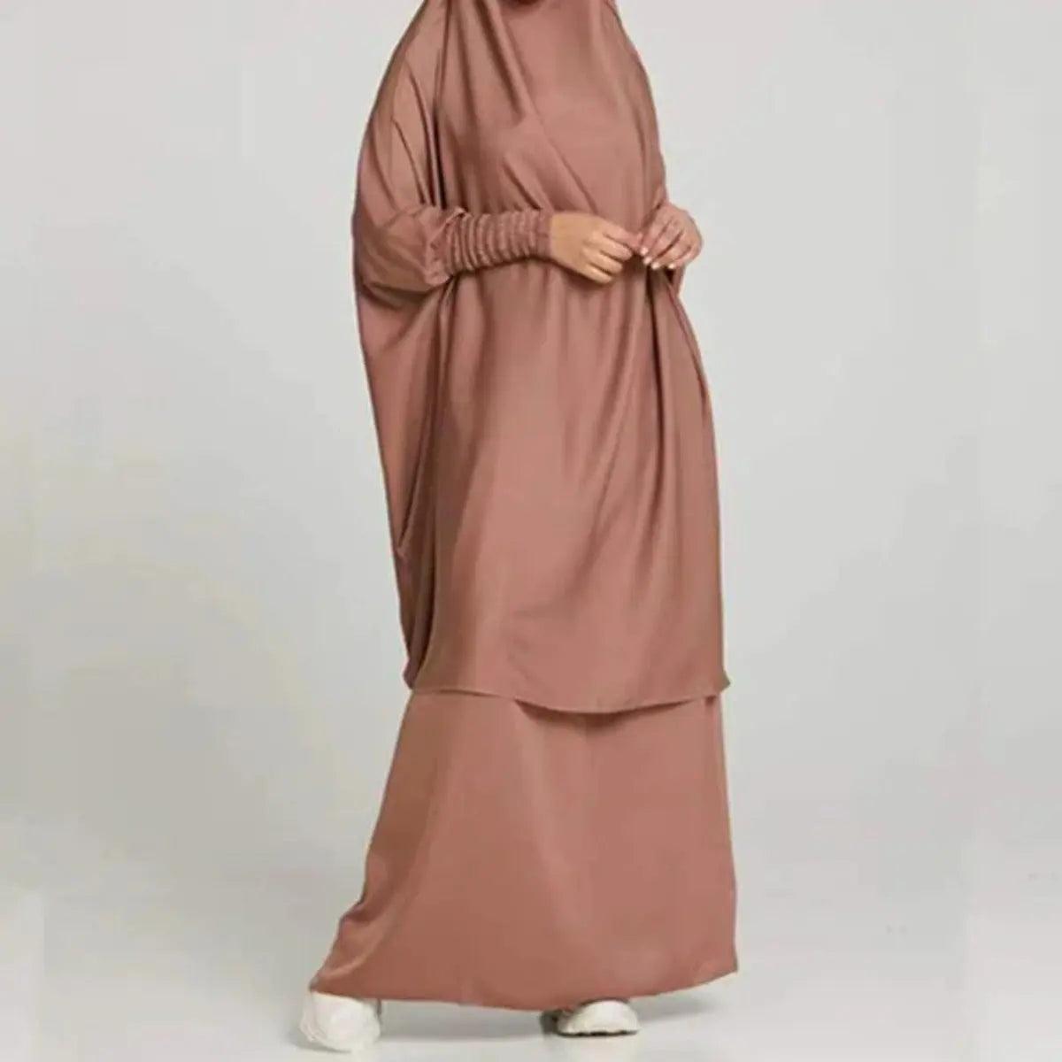 Women's Nidha Two-Piece Jilbab with Scrunchie Cuffs - MJ004 - Mariam's Collection