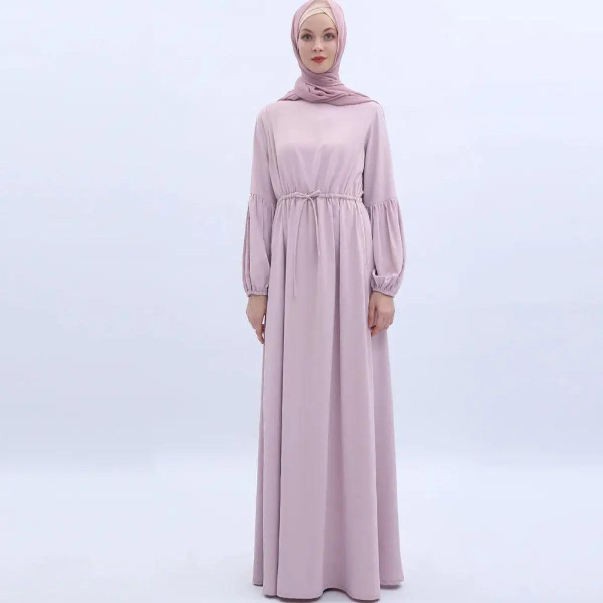 Women's Puff Sleeve Plain Abaya Dress - Mariam's Collection - Mariam's Collection