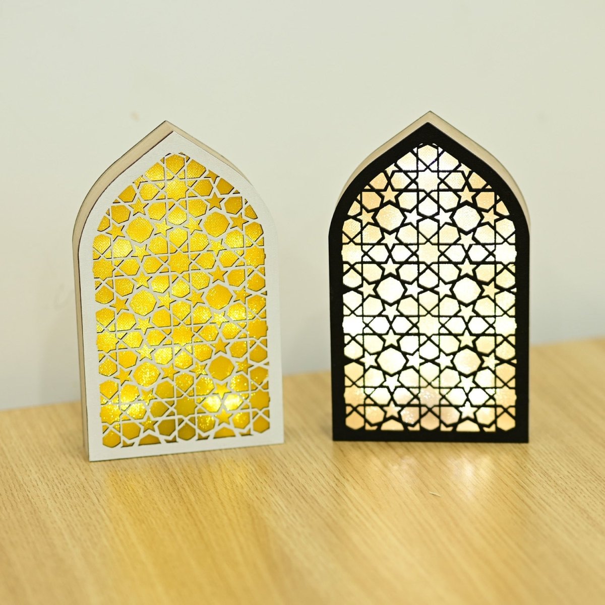 Wooden Light Up LED Gift Eid Decoration (MR070) - Mariam's Collection