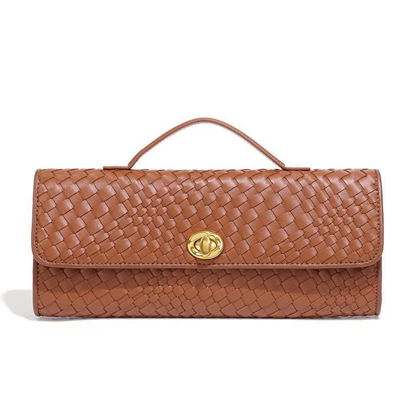 Woven PU Leather Clutch Bag(MAC432) - Mariam's Collection