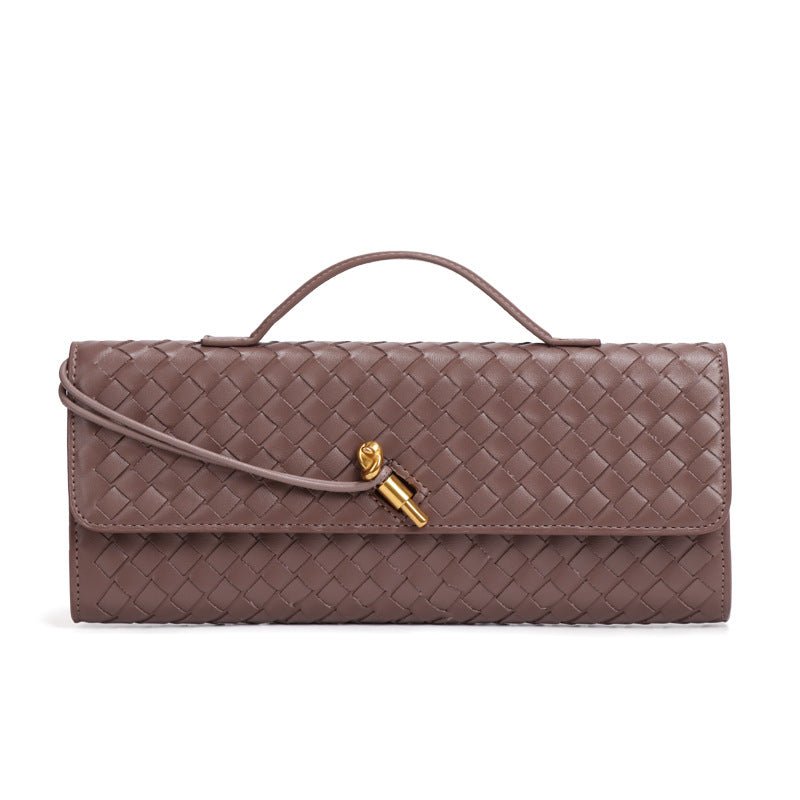 Woven PU Leather Clutch Bag(MAC432) - Mariam's Collection